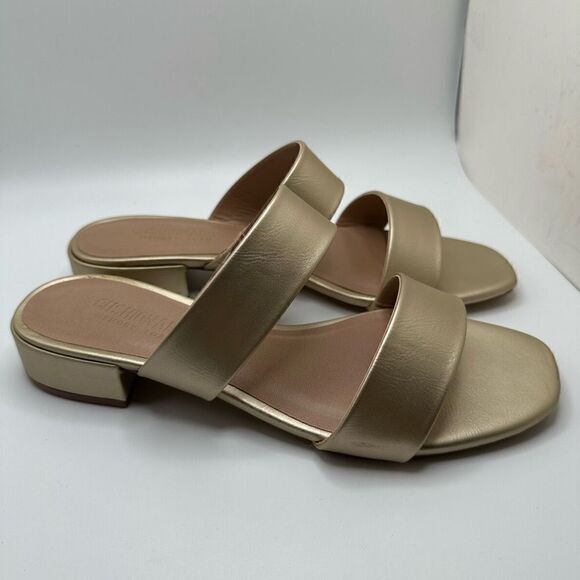 CUSHIONAIRE Women's Nolita two band low block heel slide sandal +Memory Foam 7.5 - Picture 1 of 7